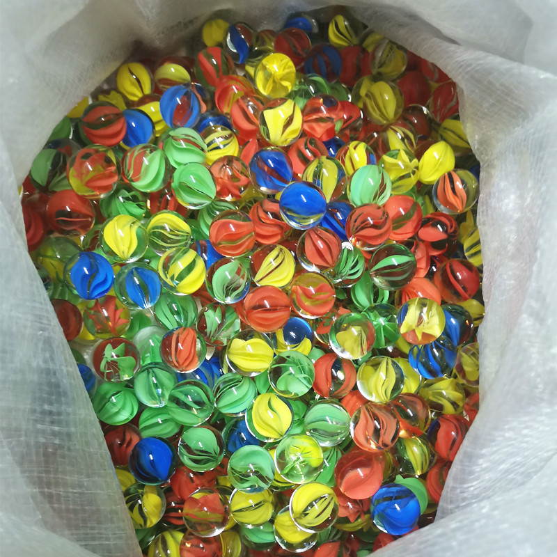 16mm mármoles de vidrio al por mayor juguetes nostálgicos cuentas de vidrio juego de damas tienda binaria de vidrio perlas sueltas bola artesanal