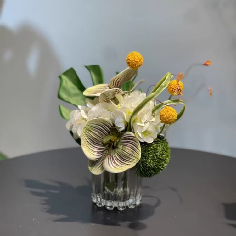 "수국 모형 ""직경 15 높이 18""."