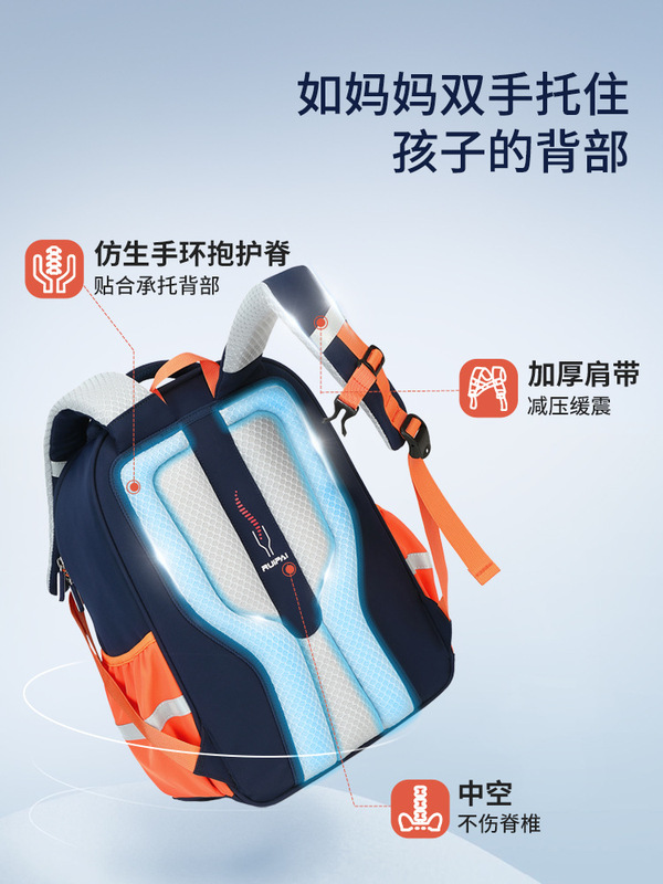 瑞牌2025新款大容量1-6年级书包小学生护脊小风琴收纳包背包批发|undefined