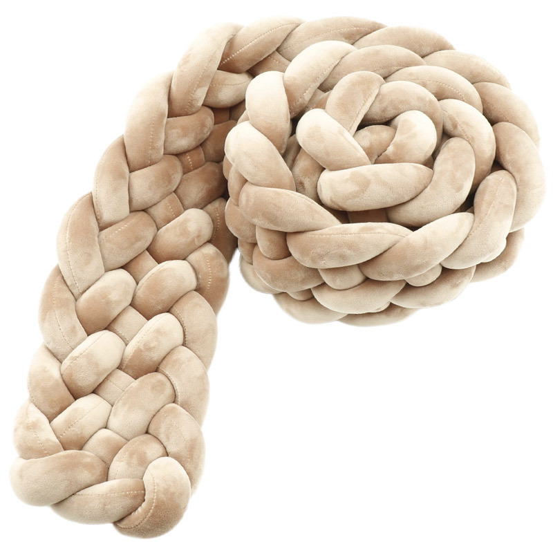 Cama de bebé tela cama cerca bolsa suave seis hebras trenzadas alta trenzada antichoque barrera de bebé grado madre