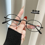 代发批发零售复古文艺眼镜女近视可配度数刘亦菲同款椭圆小框平光