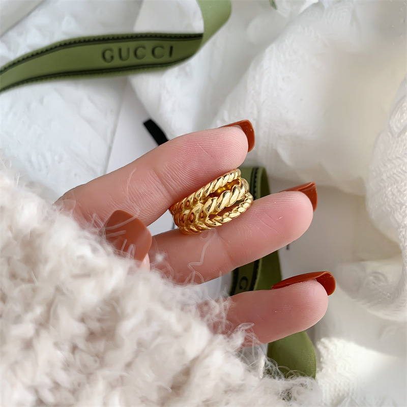 10g Weight Gold Plated Plating Material Rings Classification 1 Piece Quantity Holiday, Daily Occasion Stainless Steel Material Solid Color Pattern Women's Gender Plating Design Simple Style, Commute Style Simple Style Commute Solid Color Stainless Steel Plating Gold Plated Rings 13
