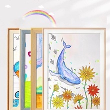 北欧画框装裱儿童a4画画展示相框挂墙空框4k开8k油画框美术作品A3
