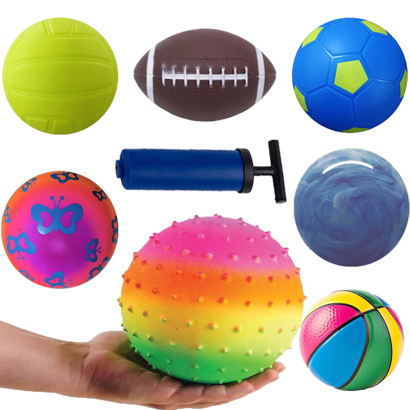 Nueva raqueta Bola de juguete inflable Niño deportes bola elástica tienda de juguetes para bebés bola pequeña bola suave de interior