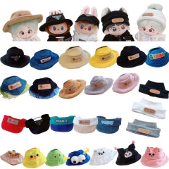 Labubu ベビー服 Labubu 第一世代、第二世代、第三世代ペンダントユニバーサル 10-15cm コットンドールは漁師の帽子を着用できます