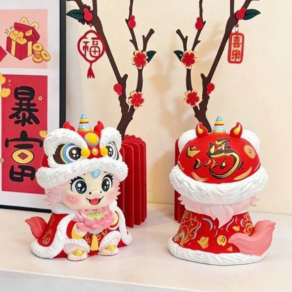 New Year of the Horse, Get Rich Immediately Plaster Doll Blank DIY Graffiti Painting Bring Wealth and Good Fortune Creative New Year Gift