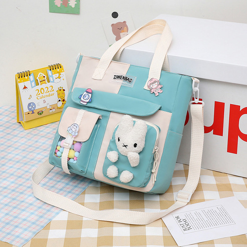 Primary school student document bag, one-shoulder art bag, boys and girls study bag, class portable book bag, children's storage bag