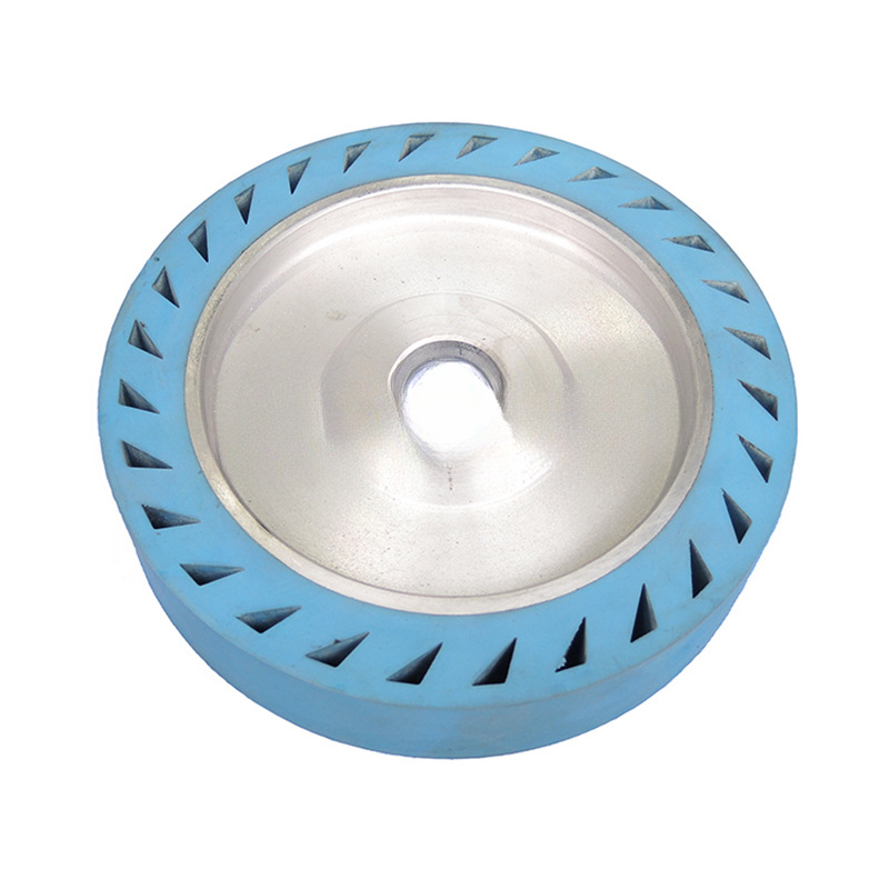 Rueda de goma centrífuga de núcleo de aluminio máquina de pulido de cinta abrasiva rueda de pulido elástica máquina de molienda de herramientas metálicas