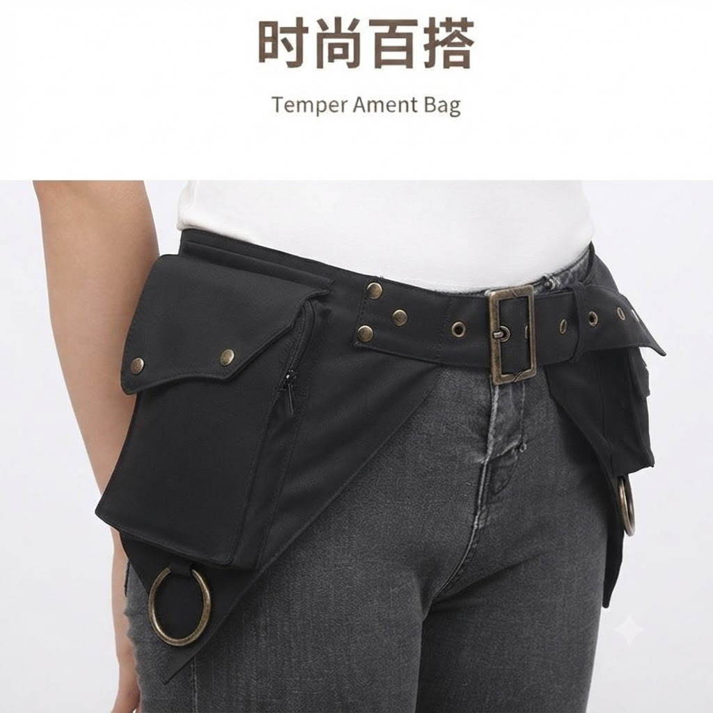 Amazon European and American foreign trade rivet double-pocket mountaineering and rock climbing outdoor sports waist protector shoulder bag