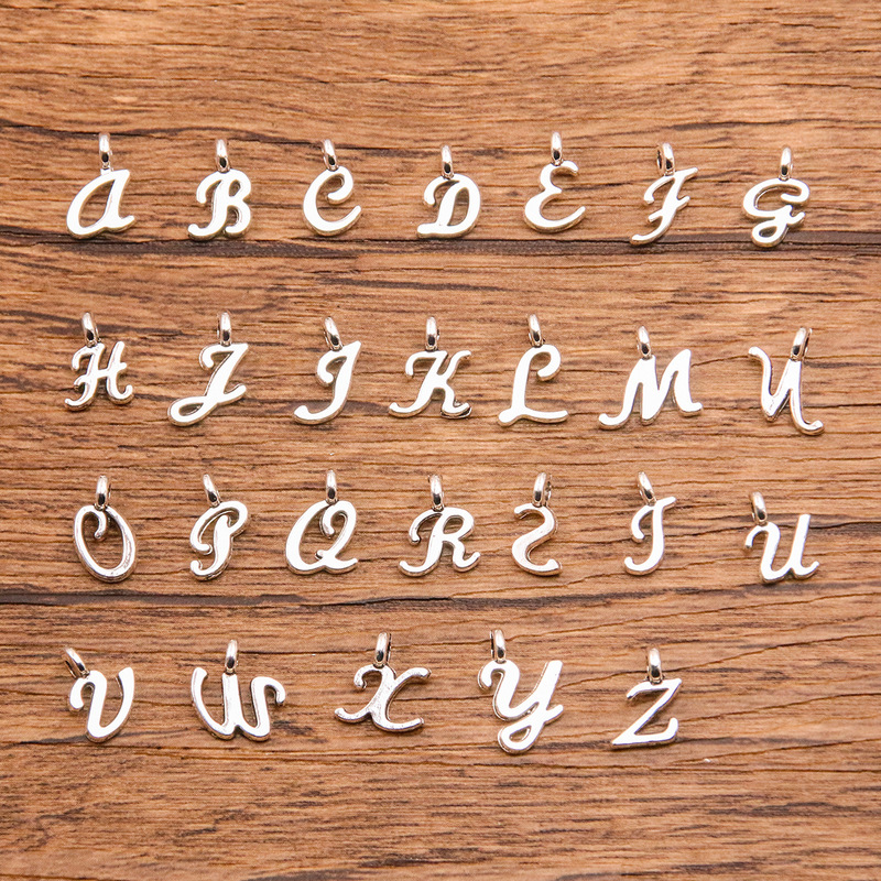 26 English Letter Pendants, Antique Silver Wholesale DIY Zinc Alloy Jewelry, Jewelry, Luggage, Mobile Phone Accessories