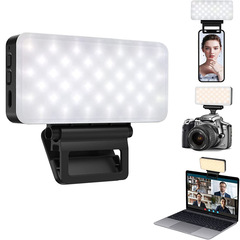 Rechargeable phone mini LED light for photography and video, pocket spotlight with adjustable 3 clip options