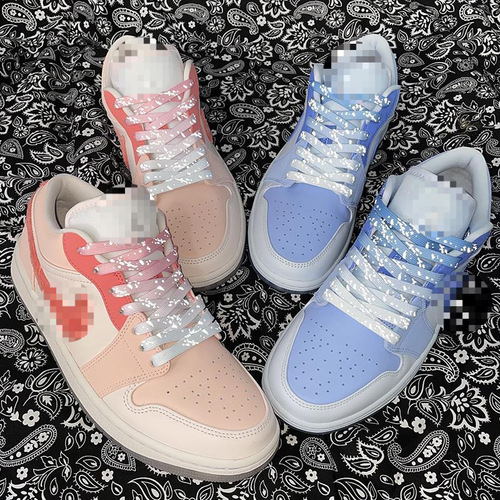 Original Baize Adapted EUWIN 7Dunk AF1 AJ1 Gradient Ink Reflective Laces for Men and Women Flat Fashion