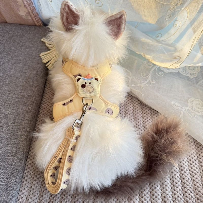 猫咪牵引绳背心挣脱外出遛猫绳子小型专用链子调节宠物背带狗狗|undefined