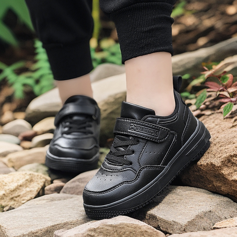White Shoes, Campus White Shoes, Children's Sports Shoes, Boys' Leather Waterproof Sneakers, Elementary School Students' Sneakers, Girls' Casual Shoes