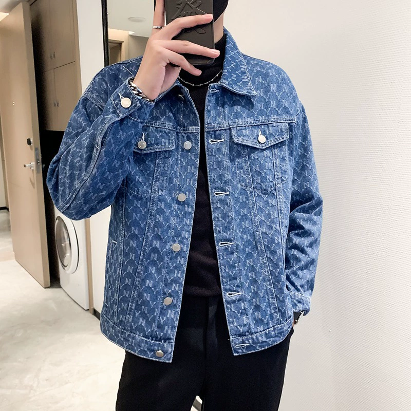 Мужская куртка на весну и осень, модная красивая джинсовая куртка с рюшами, 2023, новый модный бренд, повседневный универсальный топ для мужчин