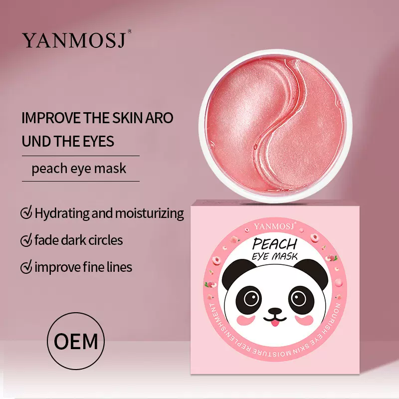 跨境专供水蜜桃眼膜熊猫眼膜保湿补水眼部熊猫眼膜全英文厂家现货