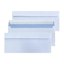 空白无字西式信封袋白色双胶纸内层印制防看内纹保密信封带离型胶