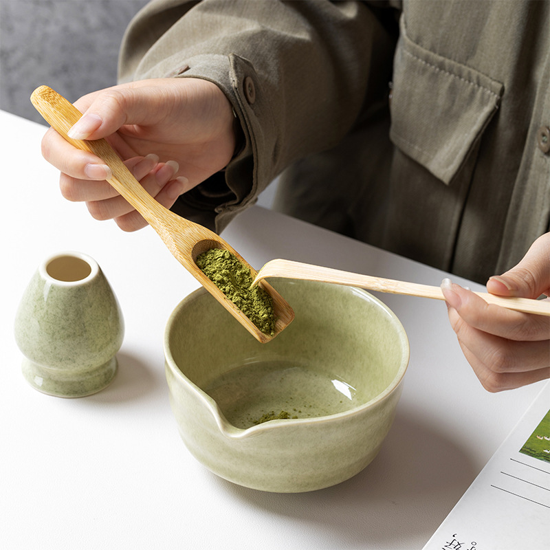 Juego de té matcha, juego de cuatro piezas de color matcha, juego de seis piezas, tazón de té japonés caliente de Amazon, tazón de matcha Baibenli