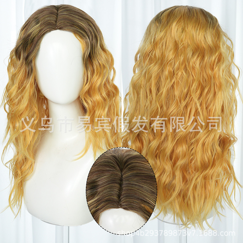 Super Girl Cosplay Wig Female Superhero Gradient Color Curly Hair Cross-Border Halloween High-Temperature Fiber Wig Manufacturer Wholesale Super Girl Cosplay Wig Female Superhero Gradient Color Curly Hair Cross-Border Halloween High-Temperature Fiber Wig Manufacturer Wholesale
