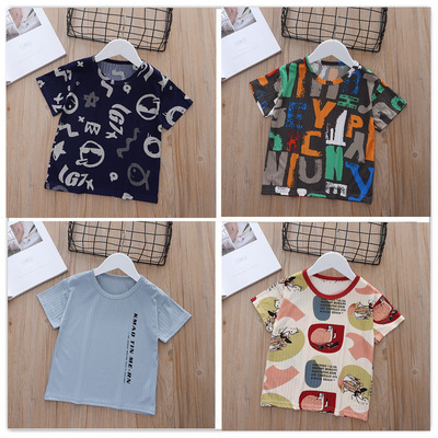 Summer children&#39;s clothing children Short sleeved T-shirt Borneol Boy half sleeve ventilation T-shirt baby jacket girl Base coat
