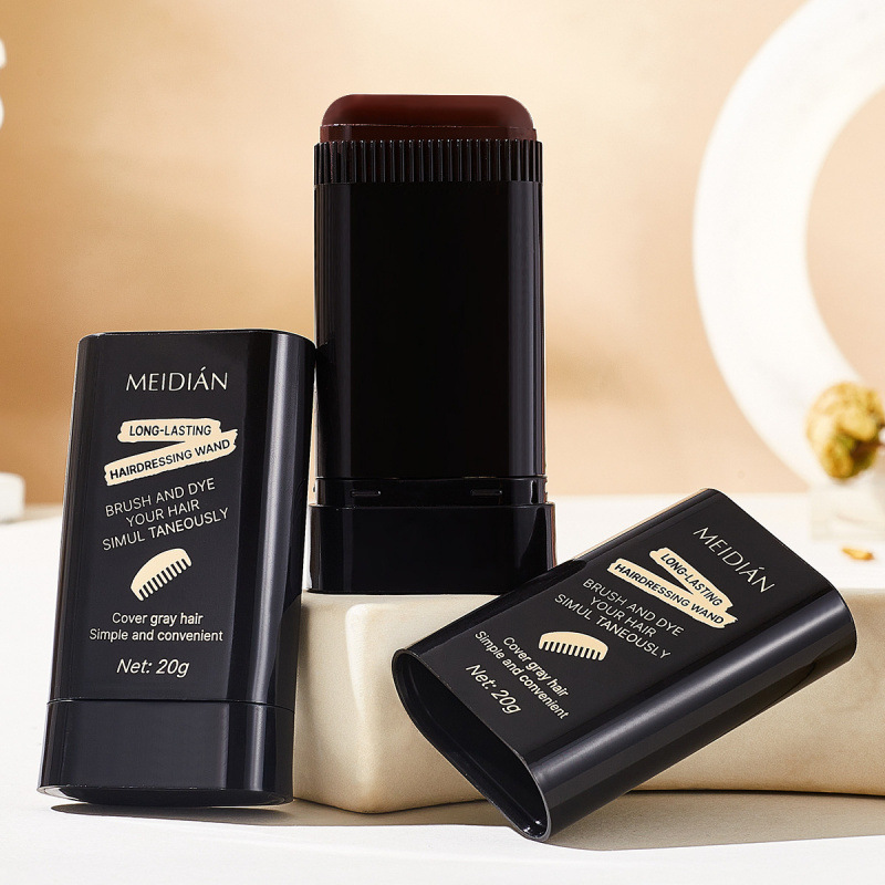 Cross-Border Hair Dye Stick to Cover Gray Hair, Non-Fading Temporary Hair Dye Cream, Black Portable Hair Dye Stick