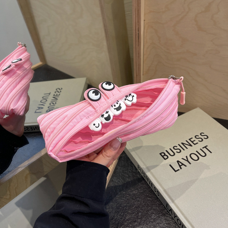 Creativo y divertido bolso con cremallera desmontable diseño de gran capacidad bolso de lápices moda lindo estilo ins comercio exterior