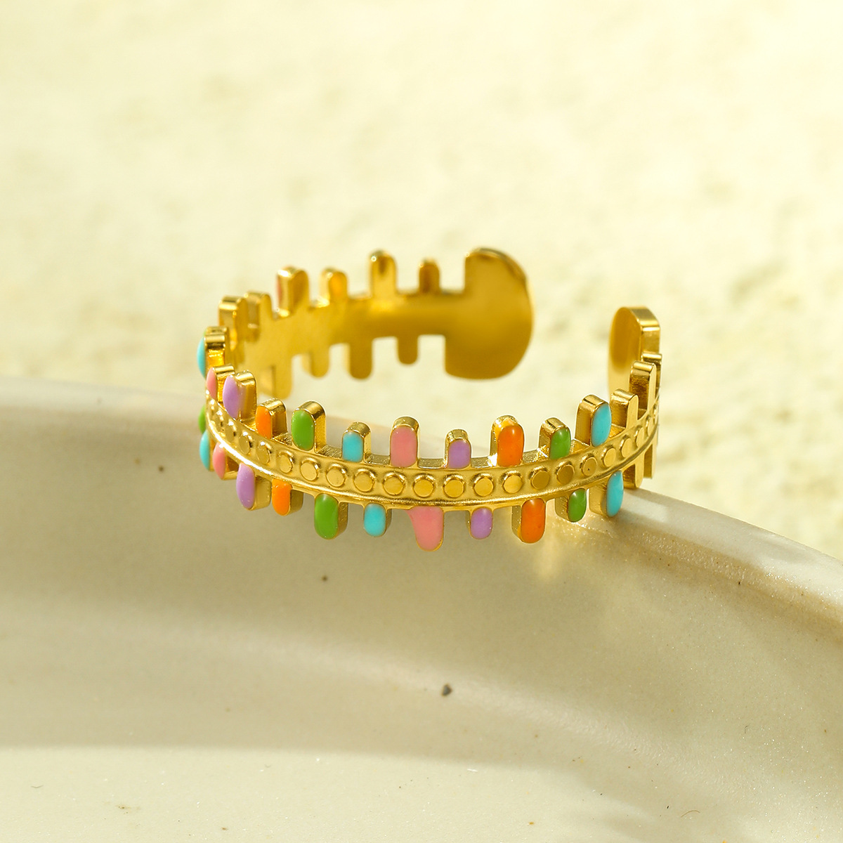 Dripping Oil Tassel Opening Stainless Steel Ring