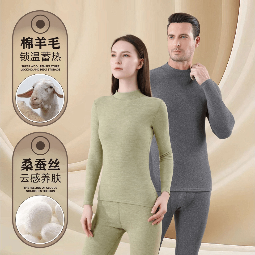 Demi-season woolen keep warm velvet thermal underwear for men and…