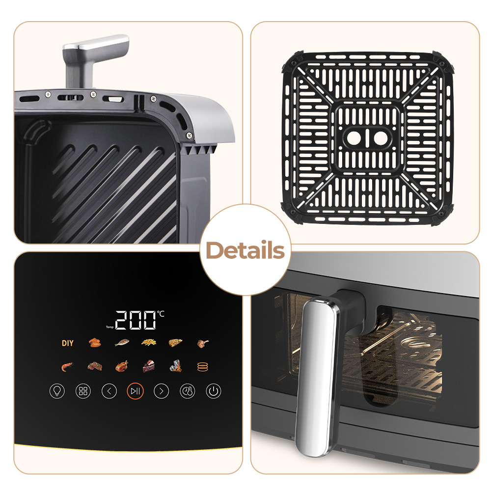 Winningstar hogar transfronterizo de gran capacidad pantalla táctil 8L pantalla digital calefacción dual freidora de aire totalmente metálica