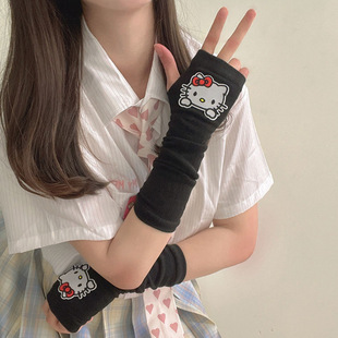 Kitty Spicy Girl Cute Kt Cat Dark Sweet Cool Hand Sleeves Ins Trendy Sun Protection Sleeves Jk Arm Sleeves Yabi Gloves