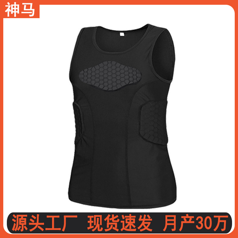 Shenma Source Factory Sports Anti-Collision Honeycomb Tight Fitness Clothing Quick-Drying Anti-Collision Basketball Tight Training Vest