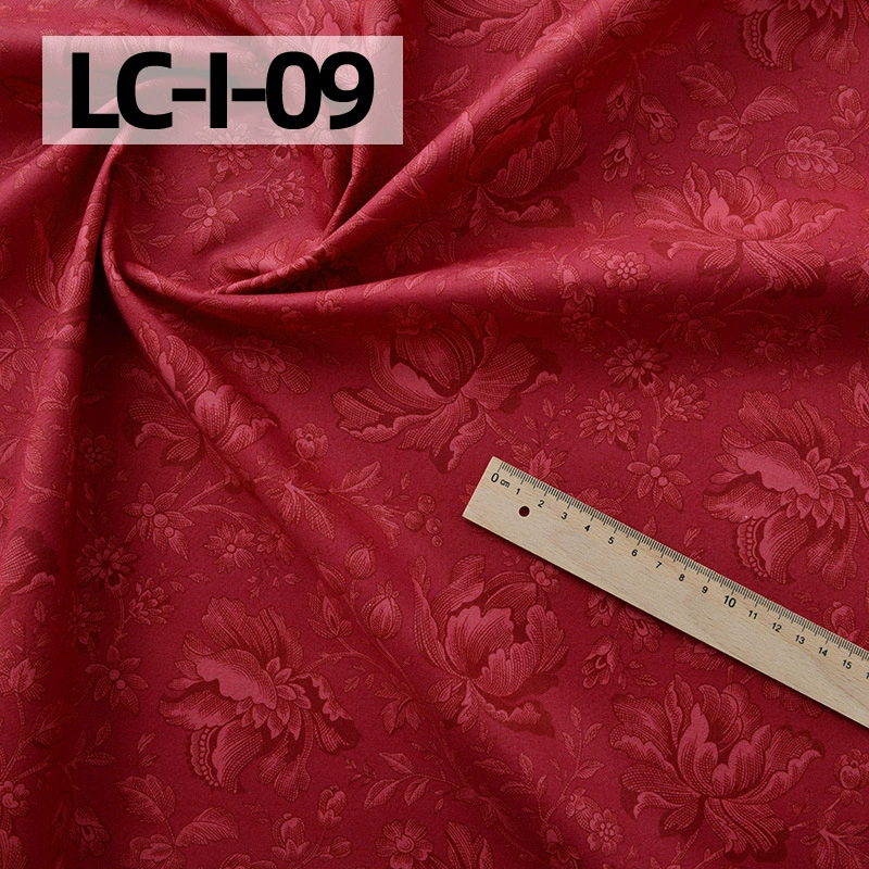 纯棉布料手工diy衣服包包田园碎花印染全棉面料棉布卡其红色花园
