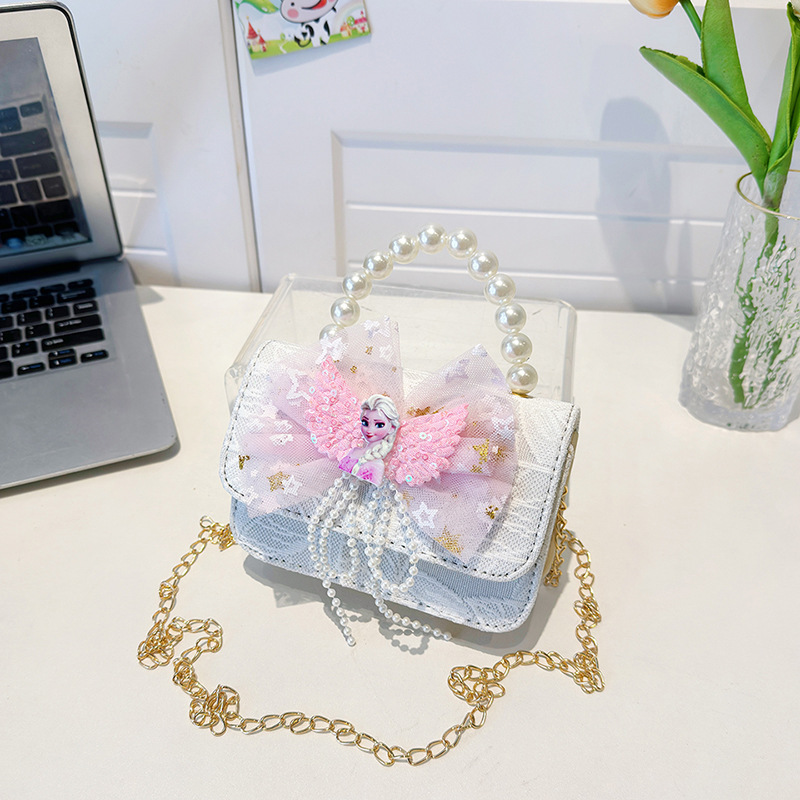 Bagos de hombro para niños primavera y verano frescos bolsos de perlas para niñas Aisha pequeña princesa bolsos de mochila de estilo extranjero