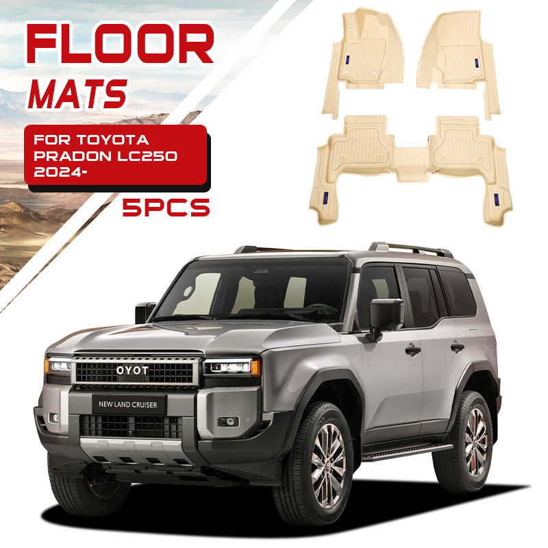 24 Prado dominante beige alfombrilla de coche especial Prado Lc250 Floor Mat alfombrilla de inyección