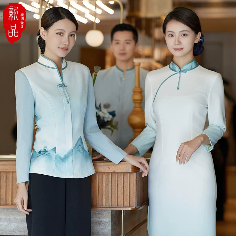 Отель Официант Спецодежда Китайский Элитный Кейтеринг Чайный домик Китайский Ресторан Отель Осенняя Античная дама Мужчины и женщины
