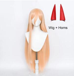Chain saw man/Chainsaw man Pawa strong milk orange fruit pink long hair cos anime wig Pawa angle