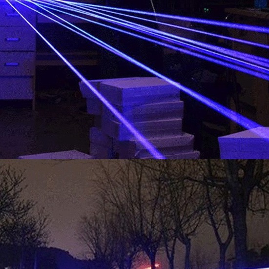 B017可调焦蓝光手电防身探险指星笔激光手电救援信号灯教