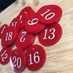 Digital Number Plate Spicy Hot Pot Key Hand Tag Restaurant Call Number Plate Hotel Plastic Number Plate Storage Bathing and Scrubbing Shoes