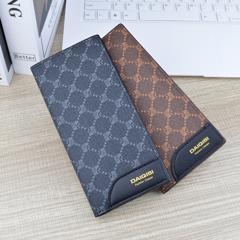 New Men's wallet men's long wallet multi-card thin fashion printed plaid wallet large capacity suit bag New Men's wallet men's long wallet multi-card thin fashion printed plaid wallet large capacity suit bag