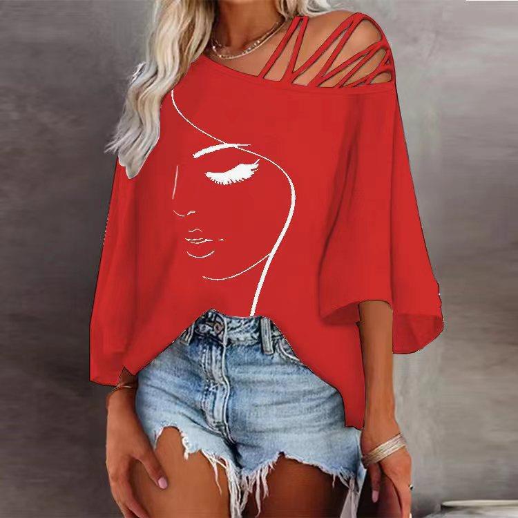 Women's T-shirt Half Sleeve T-shirts Printing Casual Human Face display picture 2