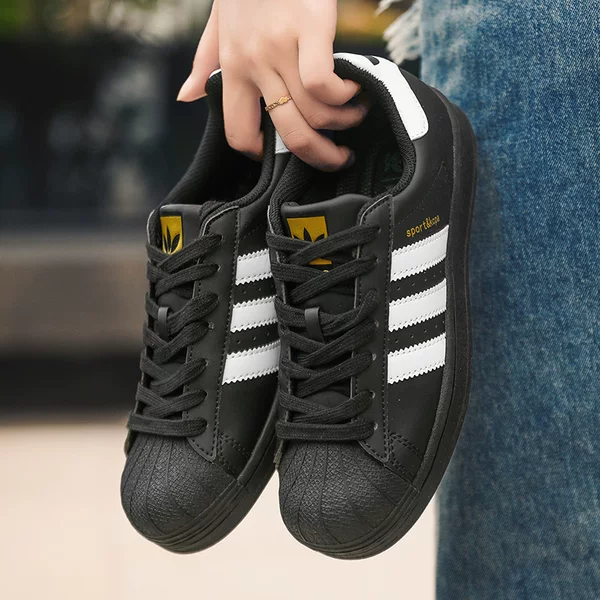 New Three-Stripe Shell Toe Campus Unisex Retro Fashion Versatile Rabbit Hole Height-Increasing Sports Sneakers