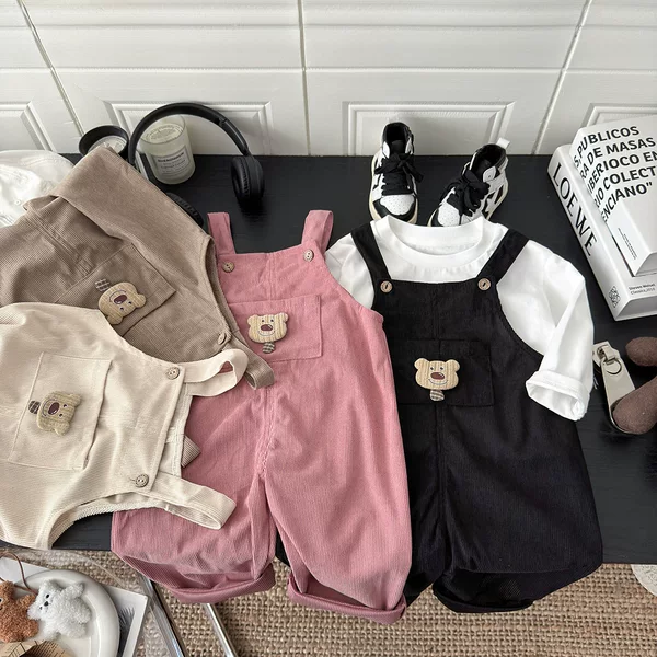Children's Overalls Autum New Infant Corduroy Pants Boys Casual Girls Pants Baby Outing Kidsren's Clothing