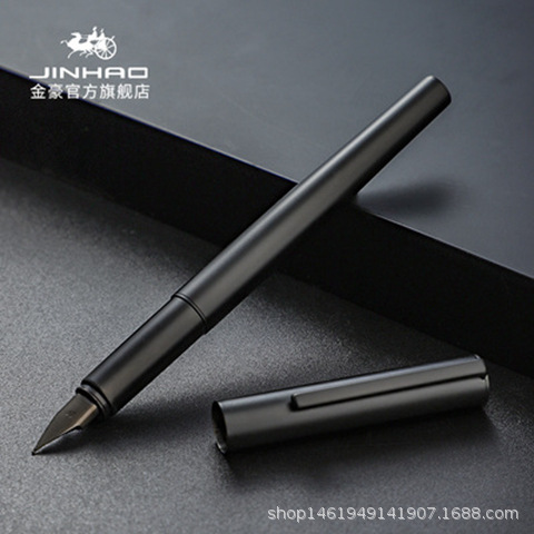 Jinhao 35 pluma de acero extremadamente negro metal adulto Oficina regalo para estudiantes y profesores al por mayor para la práctica de la caligrafía