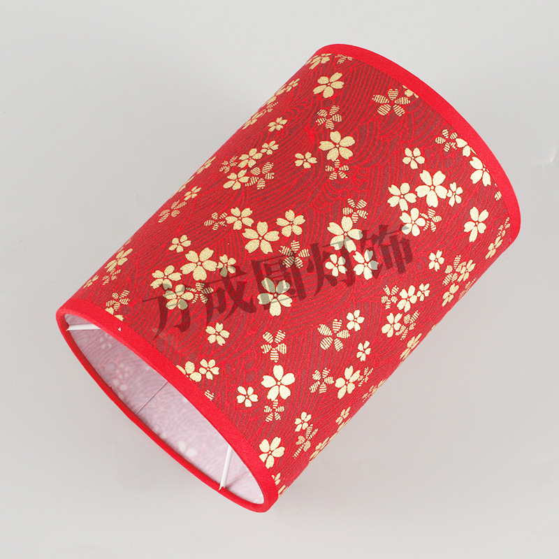 Nuevo producto Pantalla de lámpara de tela Patrón de impresión rojo chino Lámpara de escritorio de dormitorio Lámpara de pared Lámpara de pie Pantalla redonda
