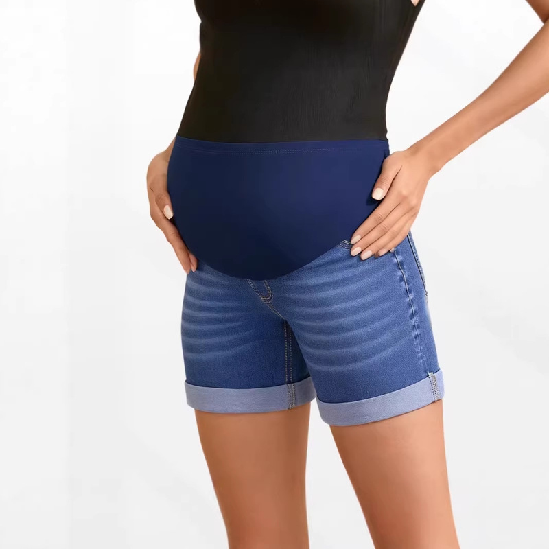 3203 New Cross-Border Maternity Denim Shorts, Summer Thin Style, Belly-Supporting, Non-Tightening, Casual Pregnancy Shorts