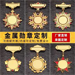 金属纪念牌奖牌荣誉奖章定作制做志愿者纪念章勋章老员工退休徽章