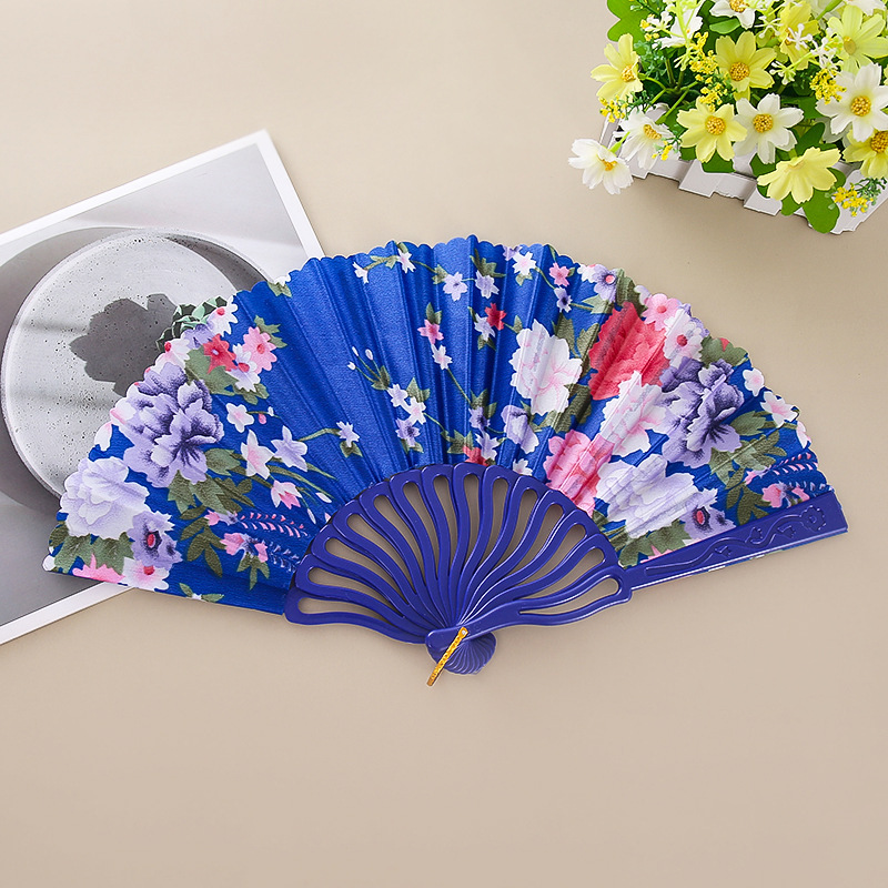Fábrica de artesanías Chunyu fotografía de estilo antiguo cheongsam tela color quilla flor de cerezo 2 ventilador plegable resistente image 10