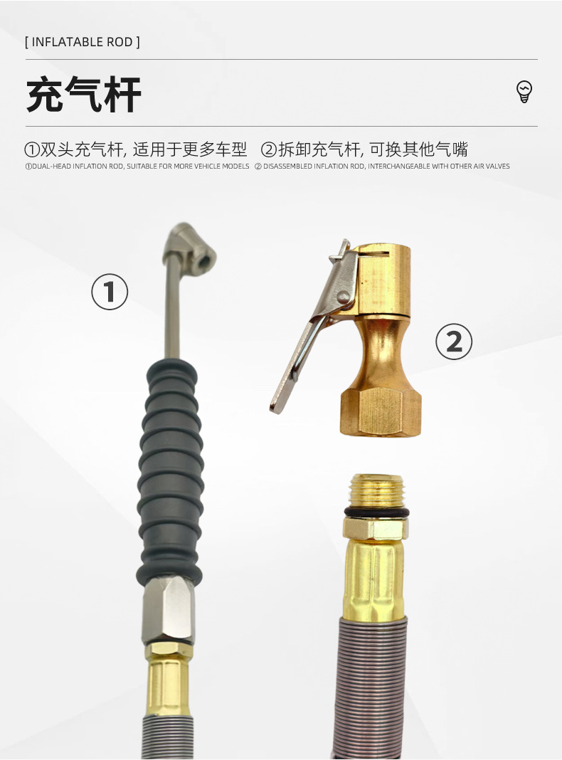 Digital display car tire pressure gauge, truck inflating gun, high-precision tire pressure gun, air pressure gauge, tire inflating gun