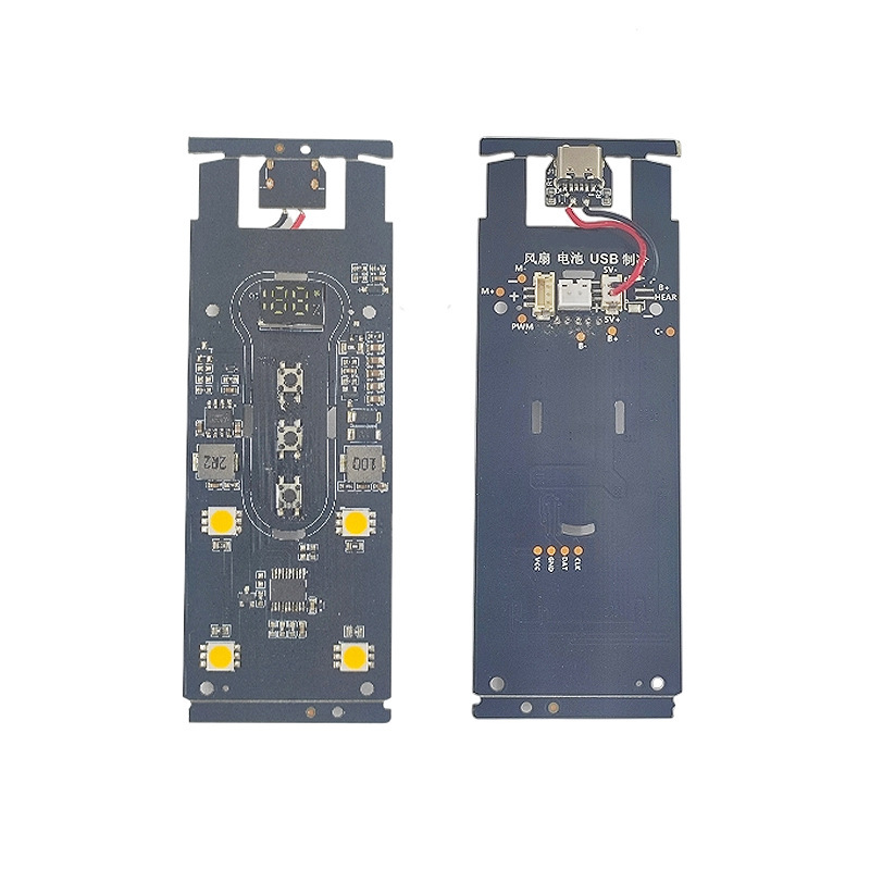 デジタルディスプレイ、LEDライト、冷却機能付きハンドヘルド小型ファン回路基板開発、風速調整可能なPCBAソリューション|undefined