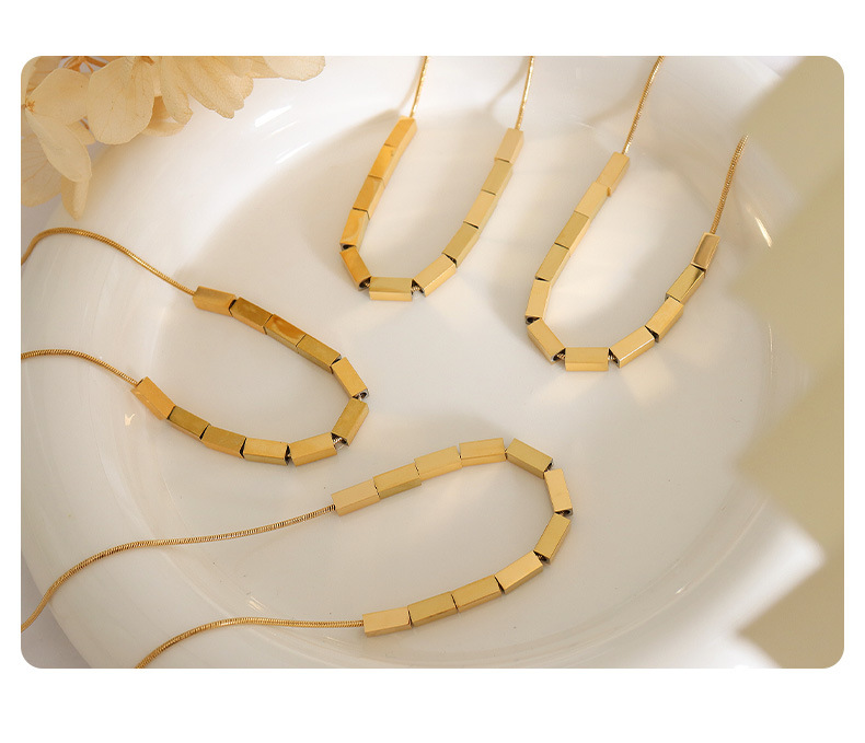 Simple Style Rectangle Titanium Steel Necklace Plating Stainless Steel Necklaces